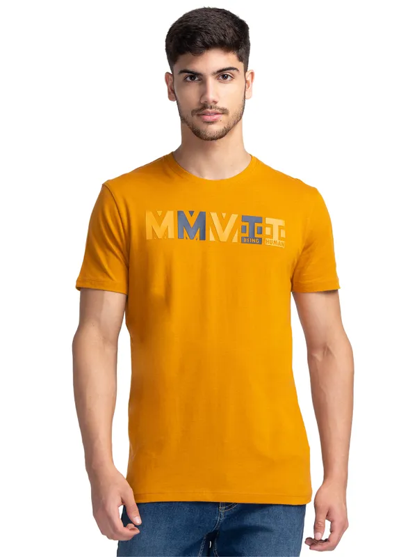 Being Human Clothing Men Regular Fit Crew Neck T-Shirts-Thai Curry