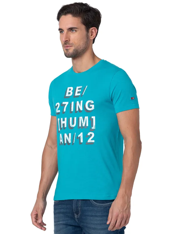 Being Human Clothing Men Regular Fit Crew Neck T-Shirts-Virodian Green