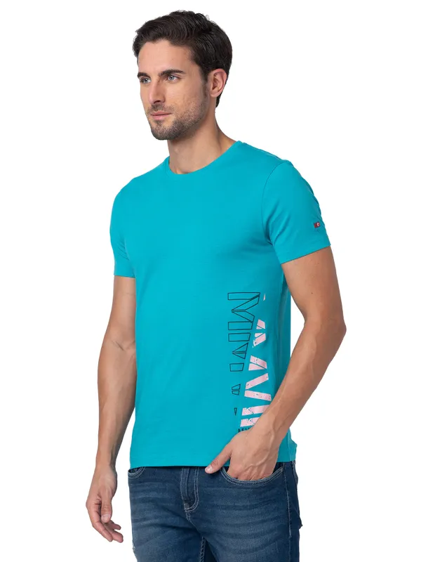 Being Human Clothing Men Regular Fit Crew Neck T-Shirts-Viridian Green
