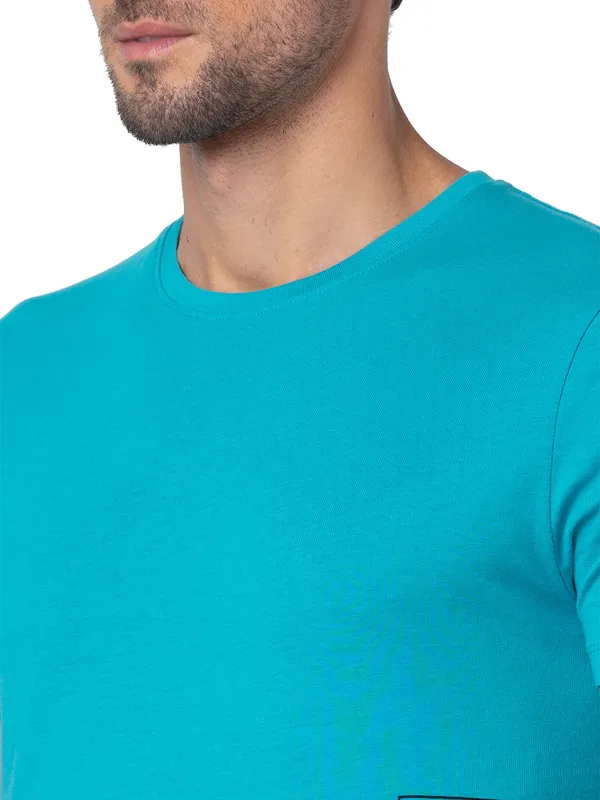 Being Human Clothing Men Regular Fit Crew Neck T-Shirts-Viridian Green