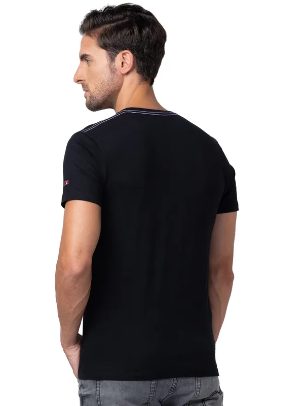 Being Human Regular Fit Men Crew Neck T-Shirts-Black