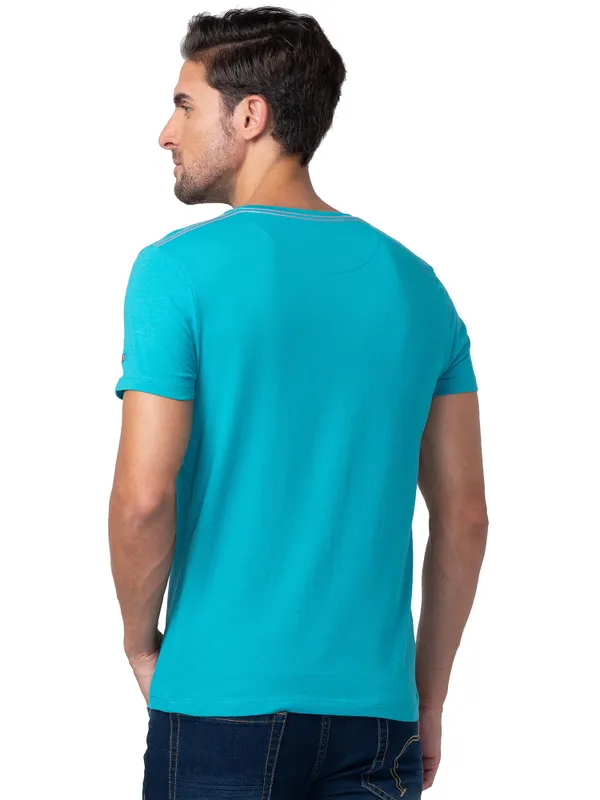 Being Human Regular Fit Men Crew Neck T-Shirts-Viridian Green