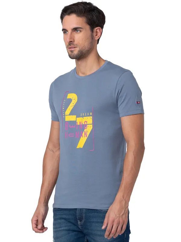 Being Human Clothing Men Regular Fit Crew Neck T-Shirts-Flint Stone