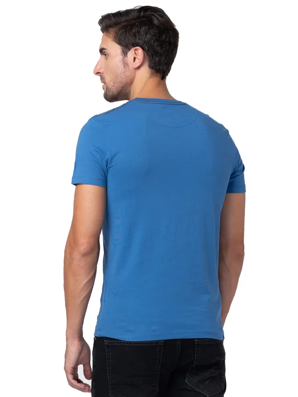 Being Human Clothing Men Regular Fit Crew Neck T-Shirts-Federel Blue