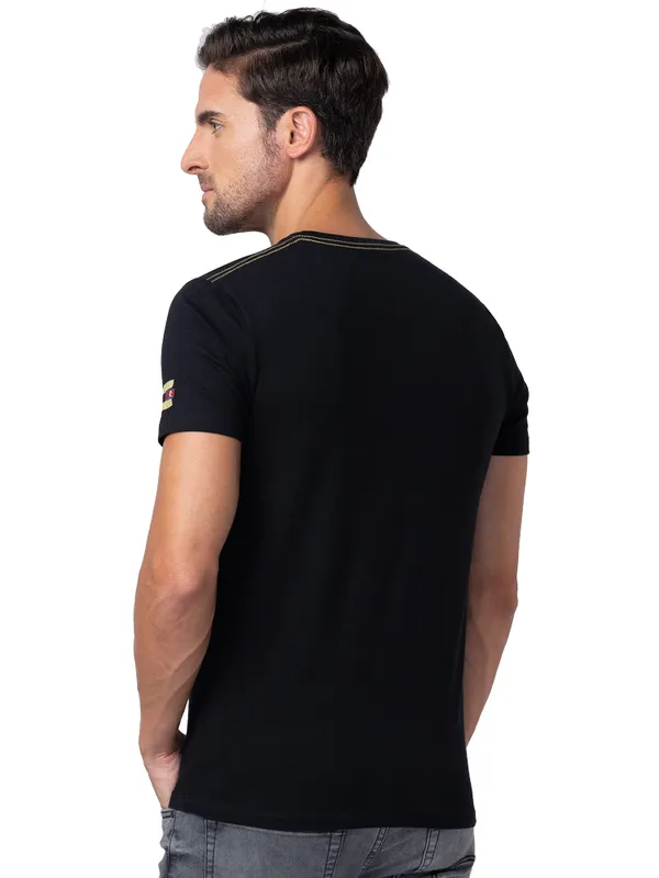 Being Human Regular Fit Men Crew Neck T-Shirts-Black