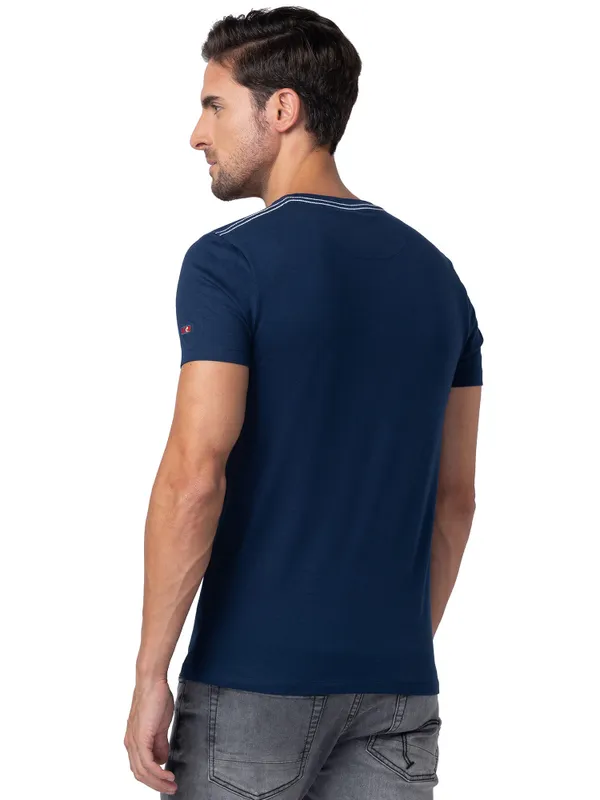 Being Human Regular Fit Men Crew Neck T-Shirts-Navy