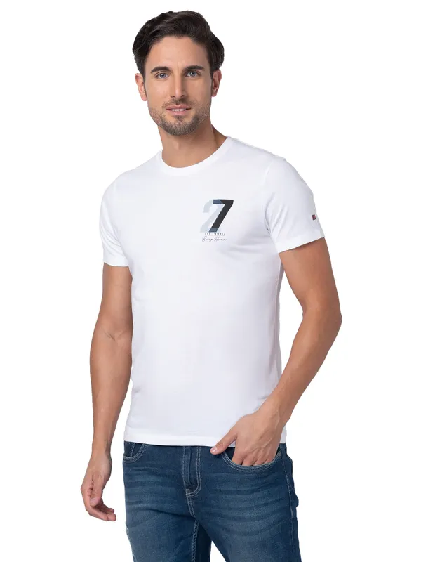 Being Human Regular Fit Men Crew Neck T-Shirts-White