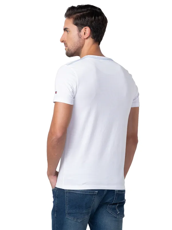 Being Human Regular Fit Men Crew Neck T-Shirts-White