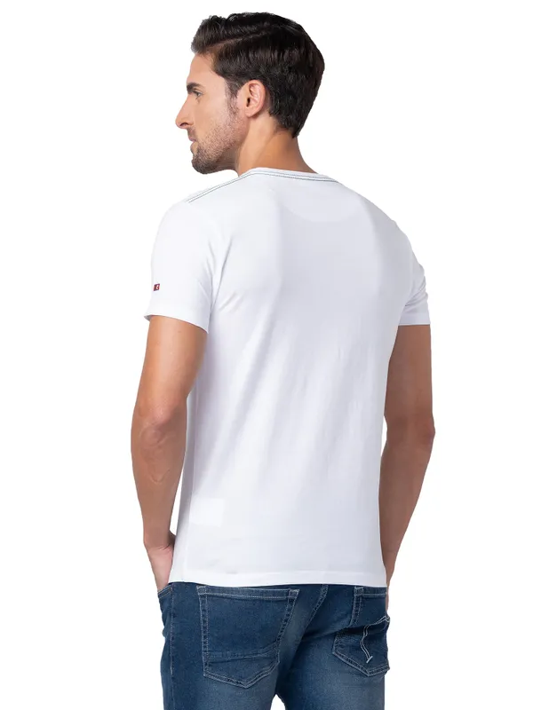 Being Human Regular Fit Men Crew Neck T-Shirts-White