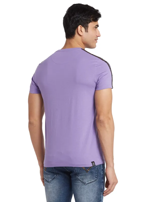 Being Human Regular Fit Men Crew Neck T-Shirts-Paisley Purple