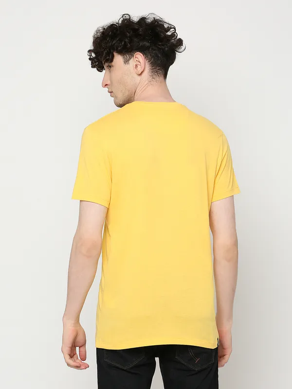 Being Human Regular Fit Mens T-Shirts-Yellow