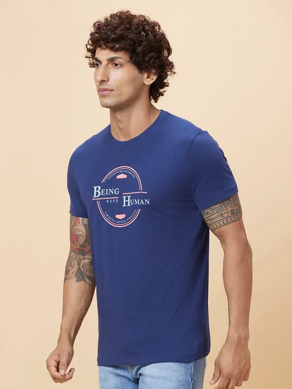 Being Human Clothing Men  T-Shirts-Navy