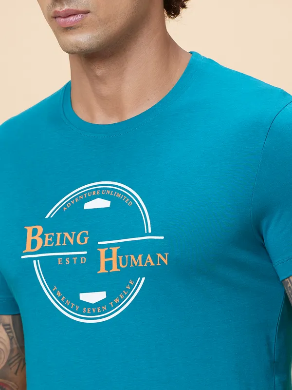 Being Human Clothing Men  T-Shirts-Teal
