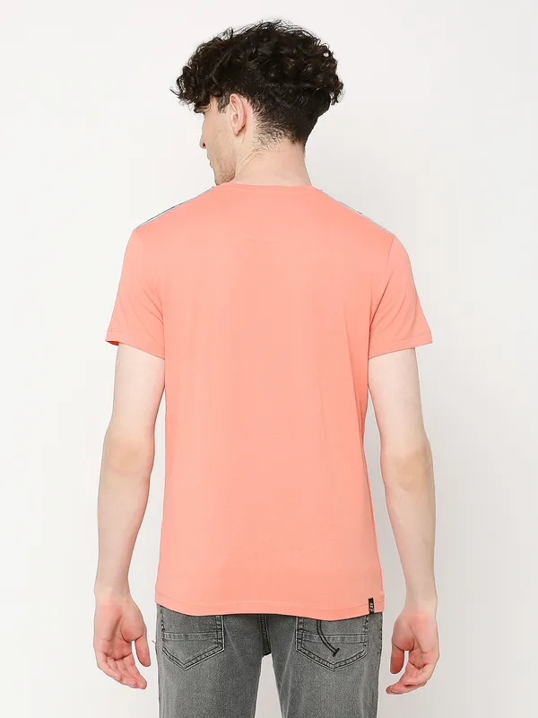 Being Human Regular Fit Mens T-Shirts-Coral