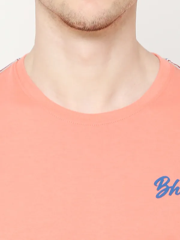 Being Human Regular Fit Mens T-Shirts-Coral