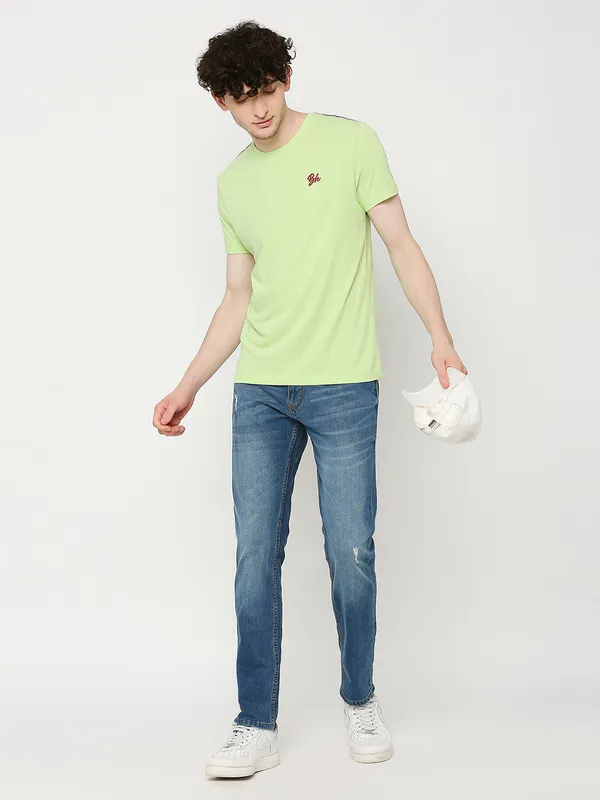 Being Human Men  T-Shirts-Sap Green