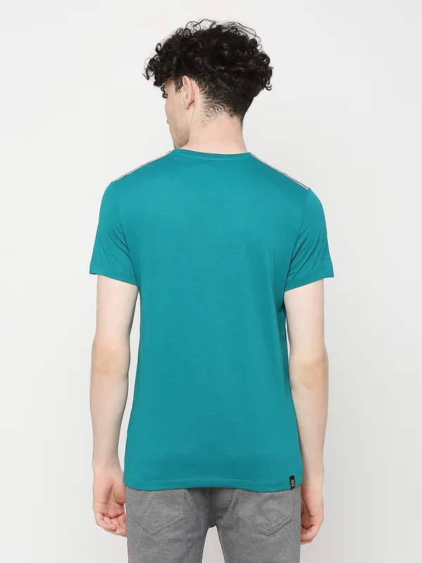 Being Human Regular Fit Mens T-Shirts-Teal