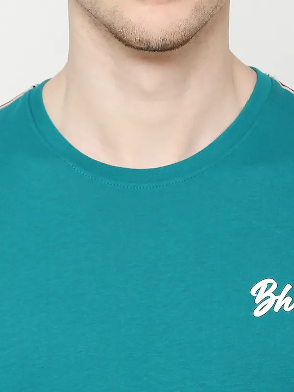 Being Human Regular Fit Mens T-Shirts-Teal