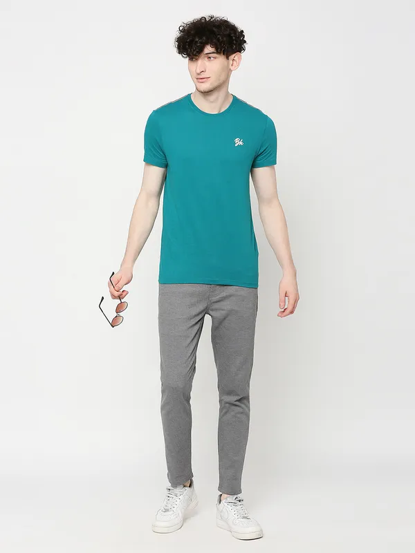 Being Human Regular Fit Mens T-Shirts-Teal