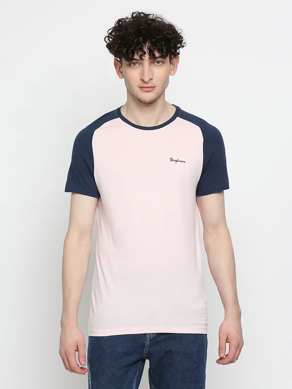 Being Human Clothing Mens Regular Fit T-Shirts-Pink