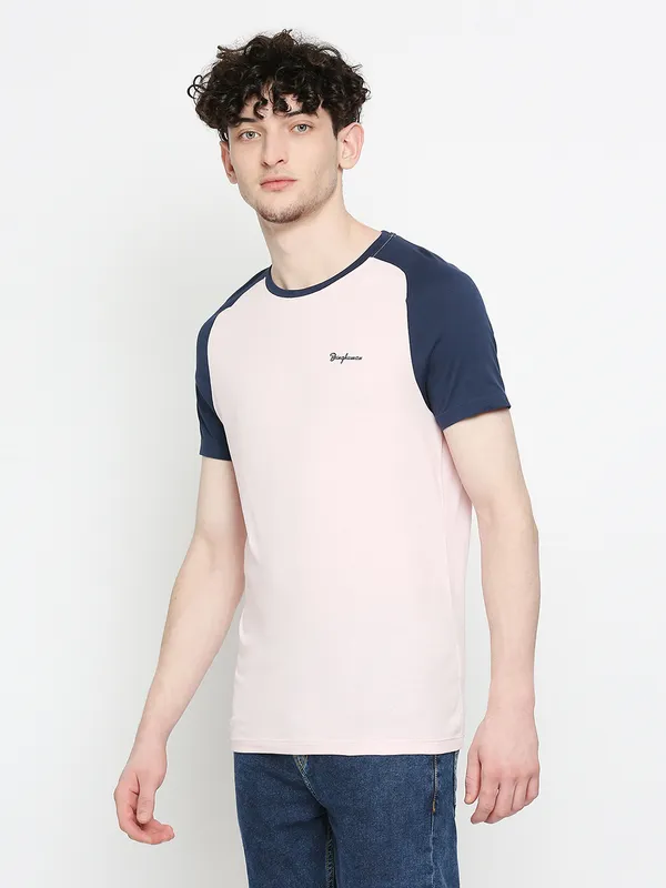 Being Human Clothing Mens Regular Fit T-Shirts-Pink