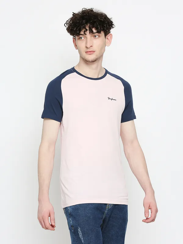 Being Human Clothing Mens Regular Fit T-Shirts-Pink