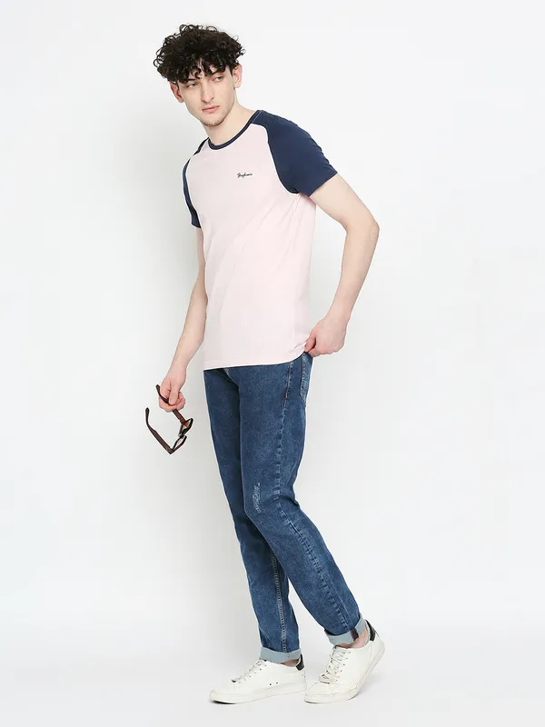 Being Human Clothing Mens Regular Fit T-Shirts-Pink