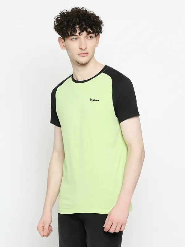 Being Human Clothing Mens Regular Fit T-Shirts-Sap Green
