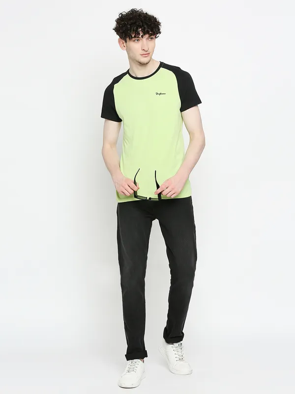 Being Human Clothing Mens Regular Fit T-Shirts-Sap Green