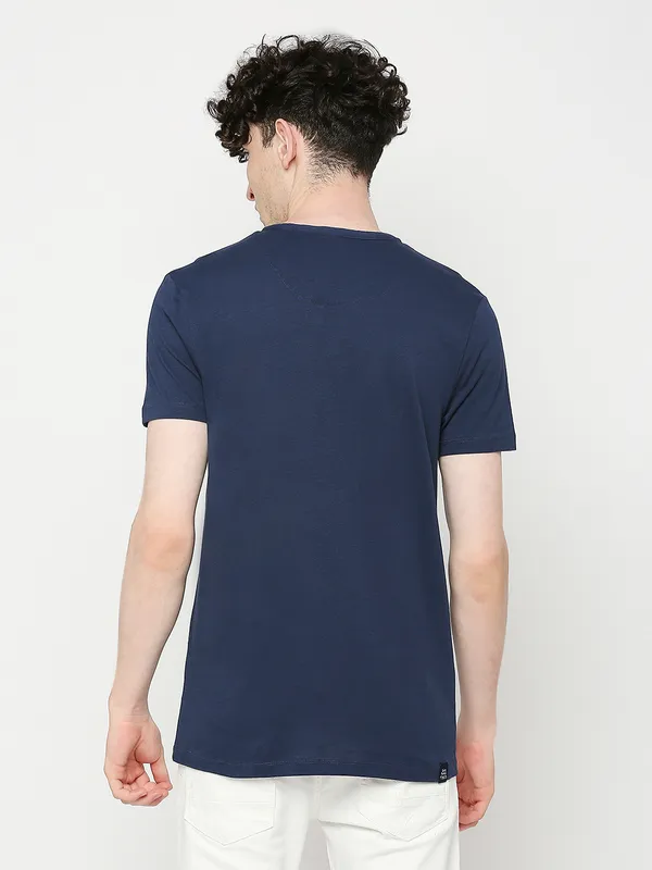 Dark Blue Regular Fit Men's Polo T-Shirt by Being Human Clothing