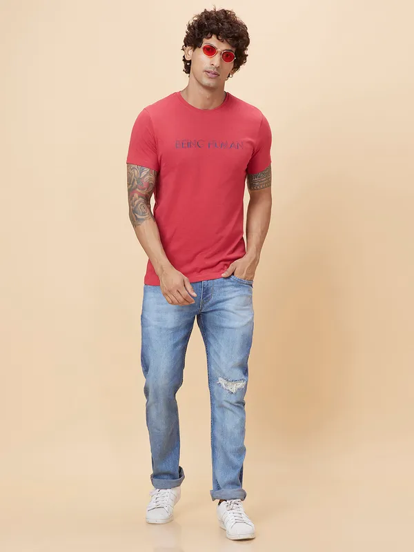 Being Human Clothing Men  T-Shirts-Red