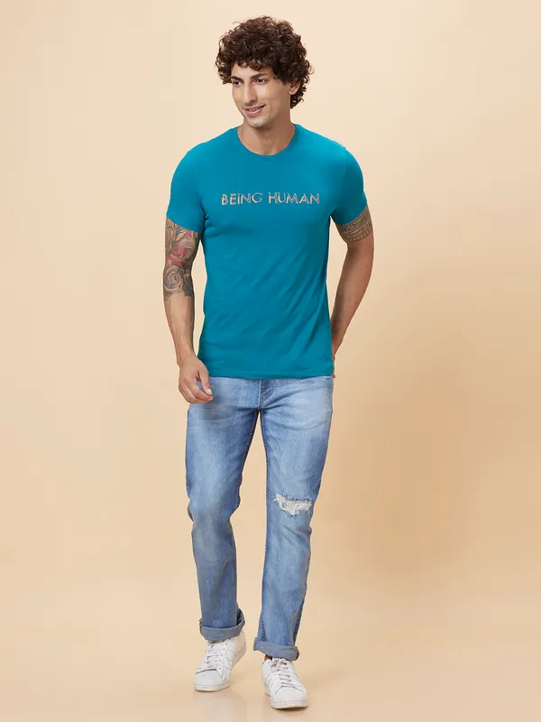 Being Human Clothing Men  T-Shirts-Teal