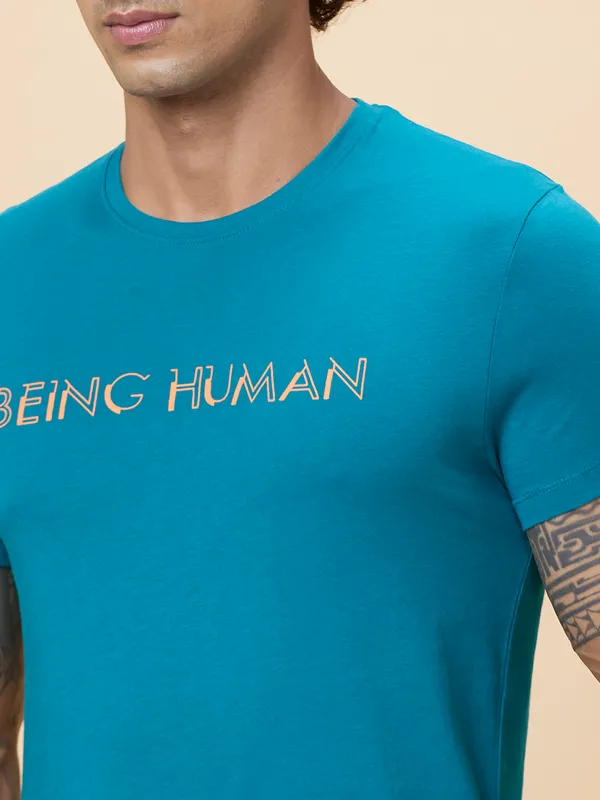 Being Human Clothing Men  T-Shirts-Teal