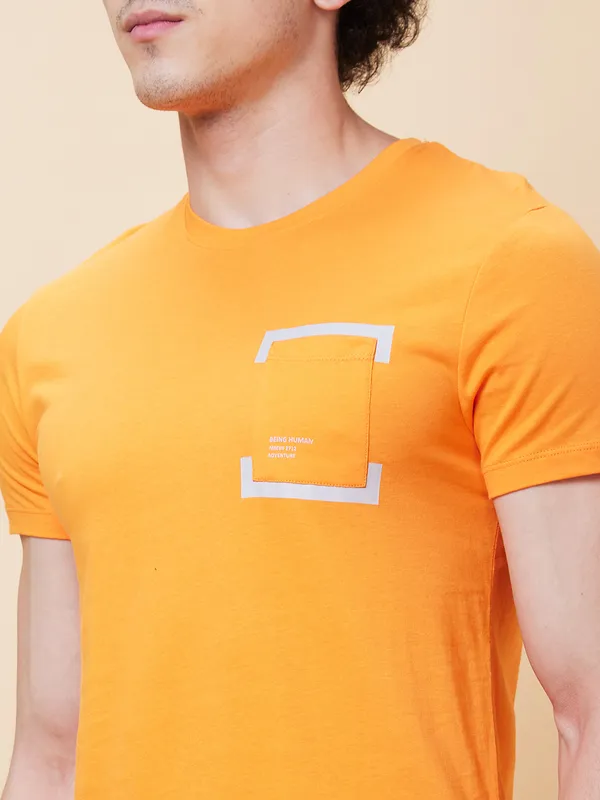 Being Human Clothing Men  T-Shirts-Orange