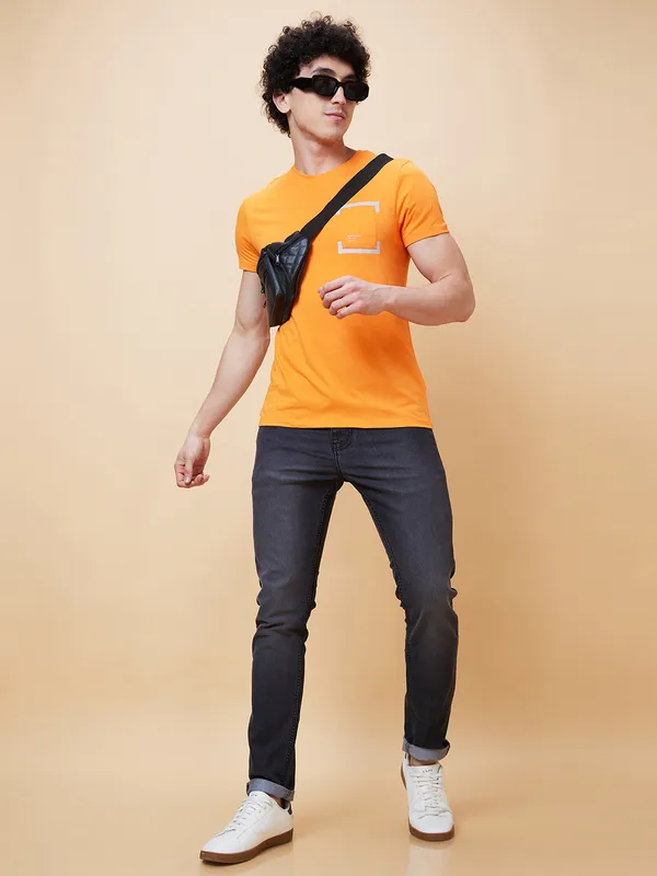 Being Human Clothing Men  T-Shirts-Orange
