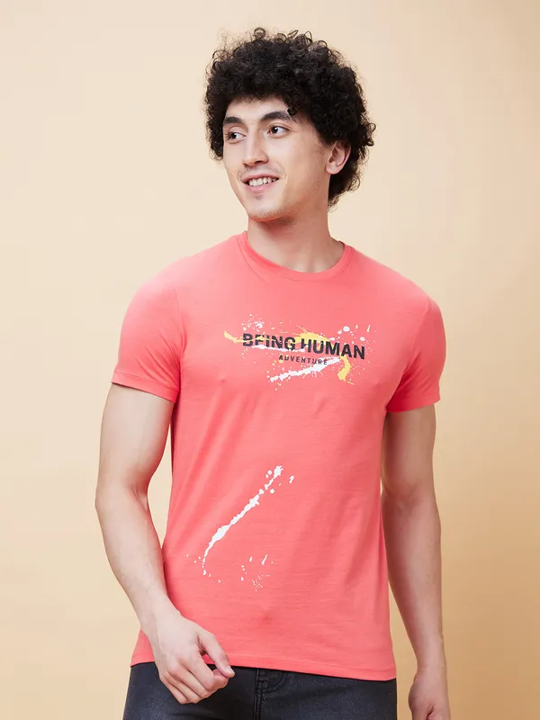 Being Human Men  T-Shirts-Pink