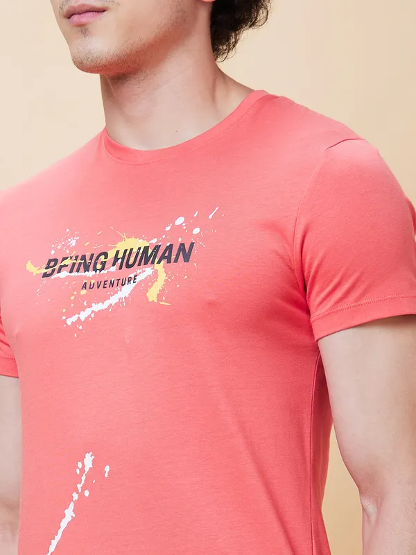 Being Human Men  T-Shirts-Pink