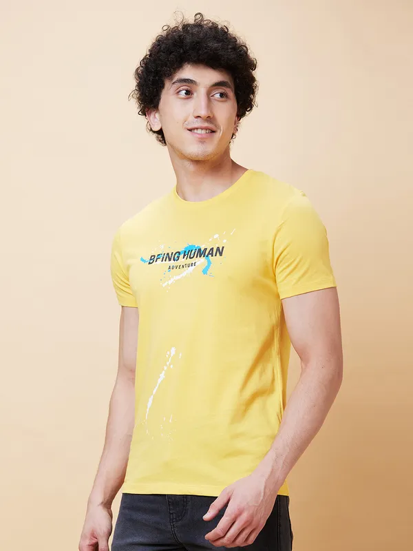 Being Human Men  T-Shirts-Yellow