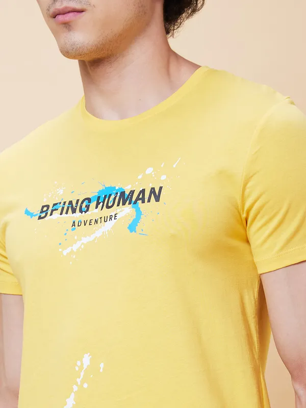 Being Human Men  T-Shirts-Yellow