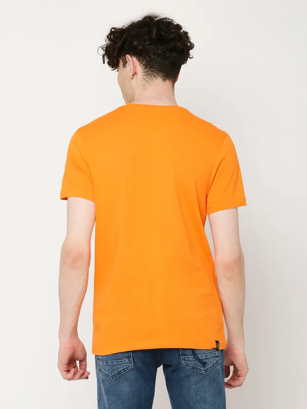 Being Human Regular Fit Mens T-Shirts-Orange