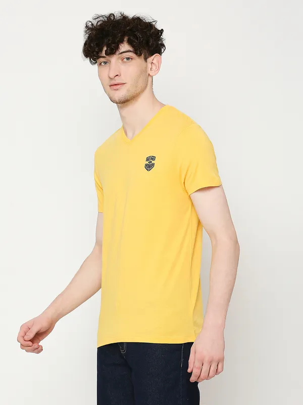 Being Human Regular Fit Mens T-Shirts-Yellow