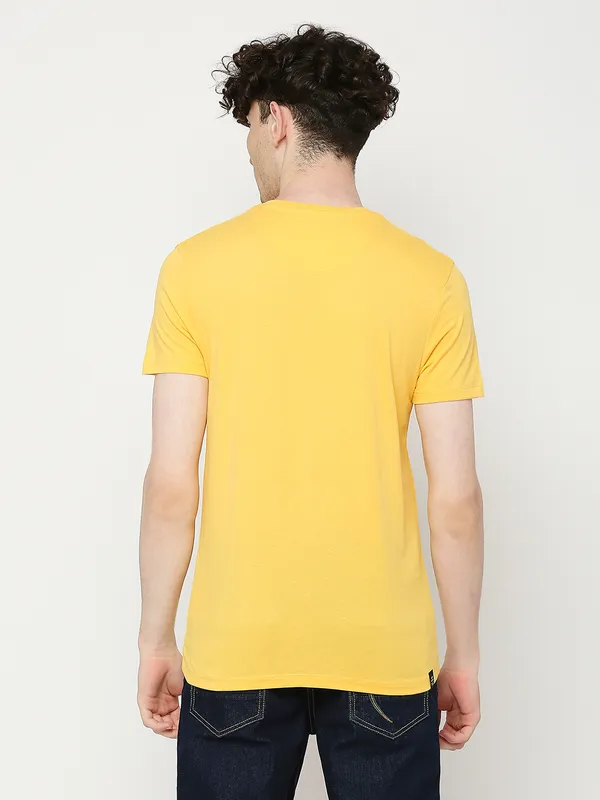 Being Human Regular Fit Mens T-Shirts-Yellow