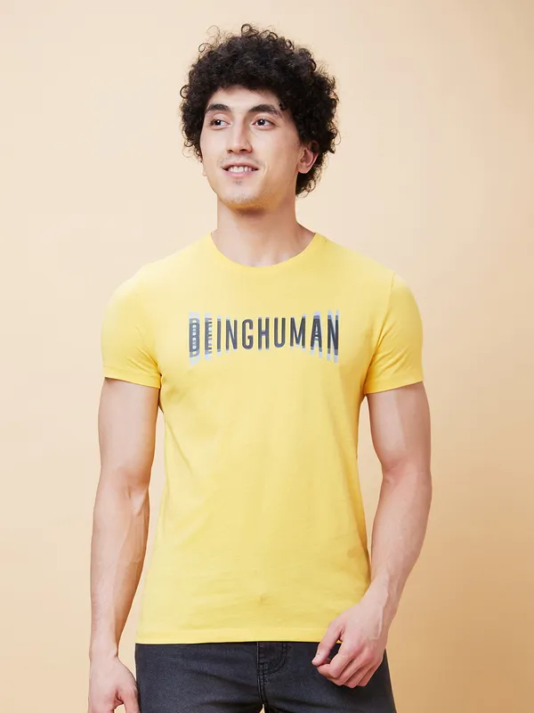 Being Human Men  T-Shirts-Yellow