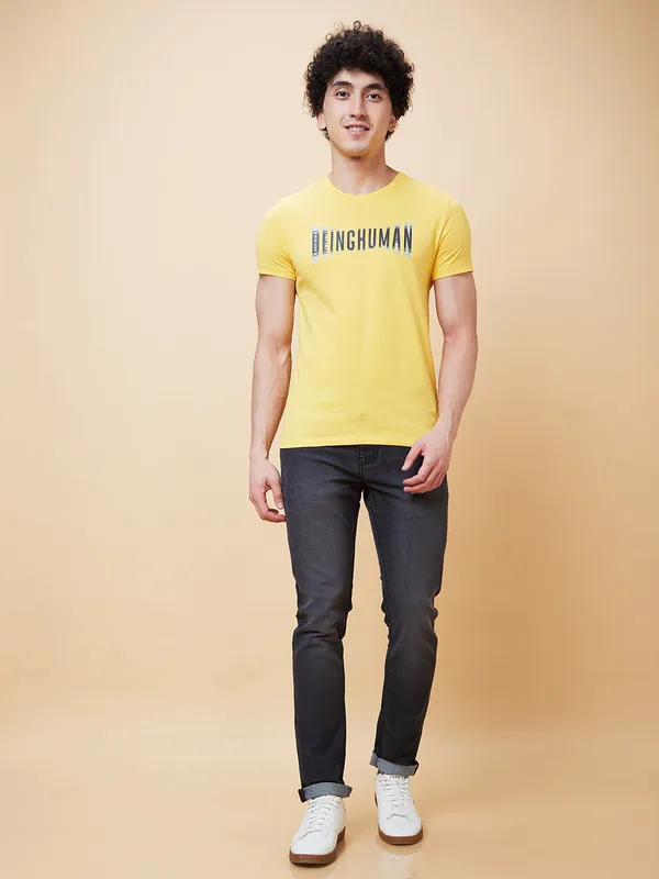 Being Human Men  T-Shirts-Yellow