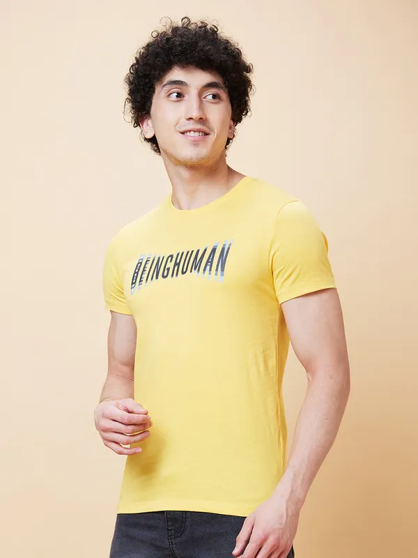 Being Human Men  T-Shirts-Yellow