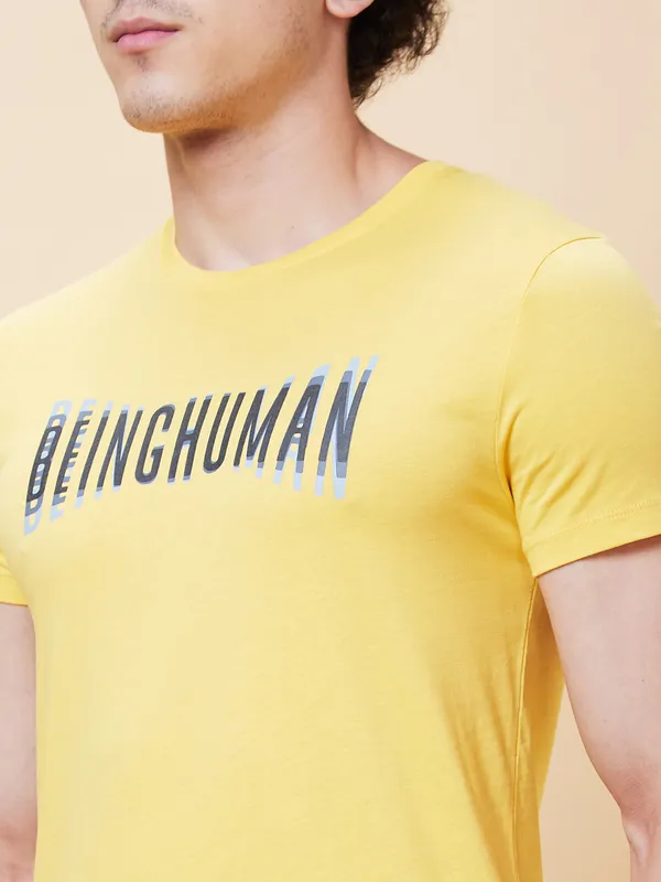 Being Human Men  T-Shirts-Yellow