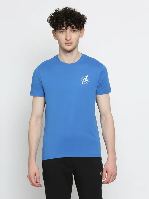 Being Human Clothing Mens Regular Fit T-Shirts-Royal Blue