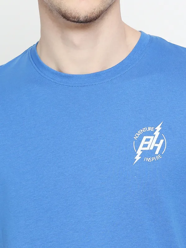 Being Human Clothing Mens Regular Fit T-Shirts-Royal Blue