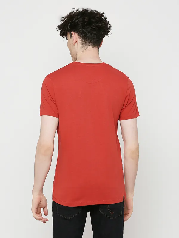 Being Human Clothing Mens Regular Fit T-Shirts-Rust