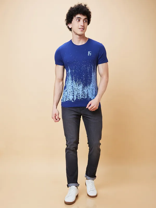 Being Human Clothing Men  T-Shirts-Navy